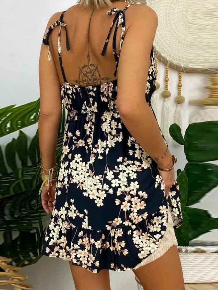 Printed Sling V-Neck Suit