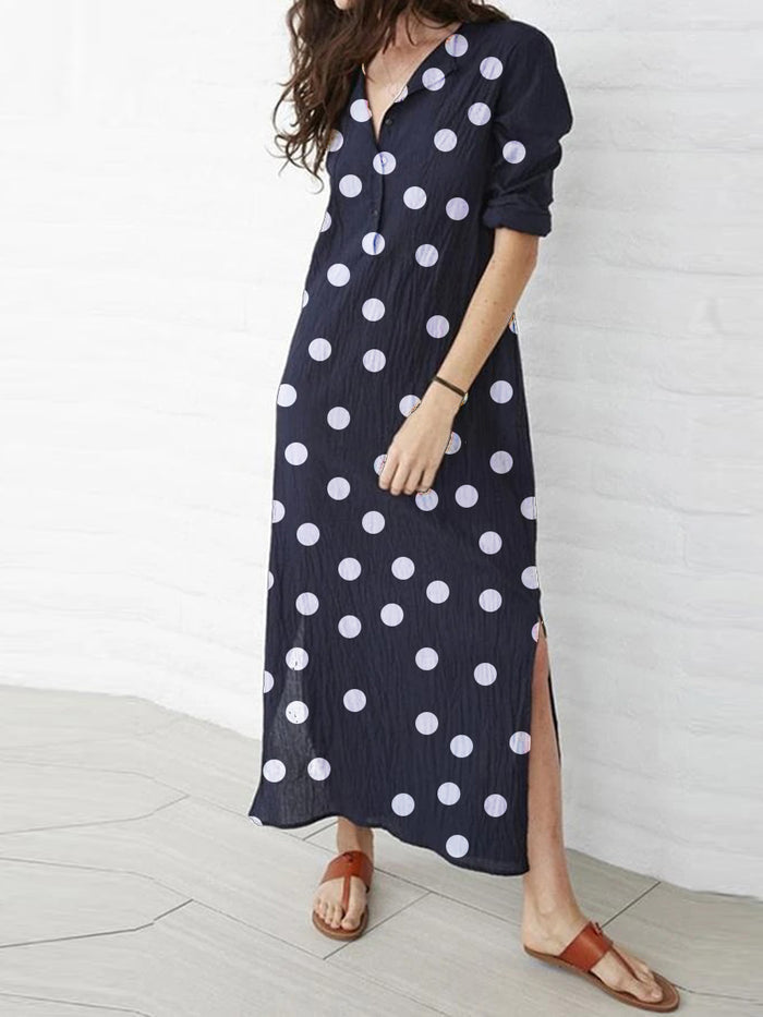 Printed V-Neck Dress