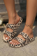 Retro Leopard Double Buckle Comfy EVA Slippers