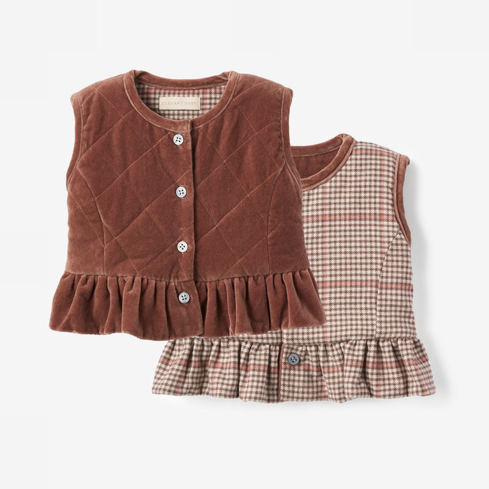Reversible Velveteen & Plaid Vest