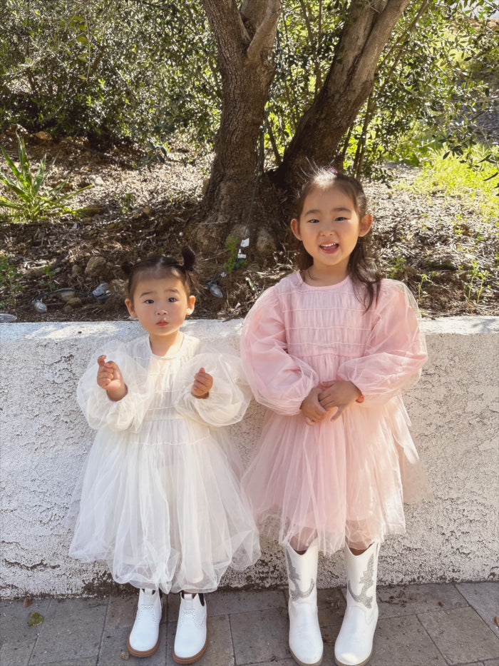 Riley Girly Dress Cherry Blossom - Sun Peony Coconut