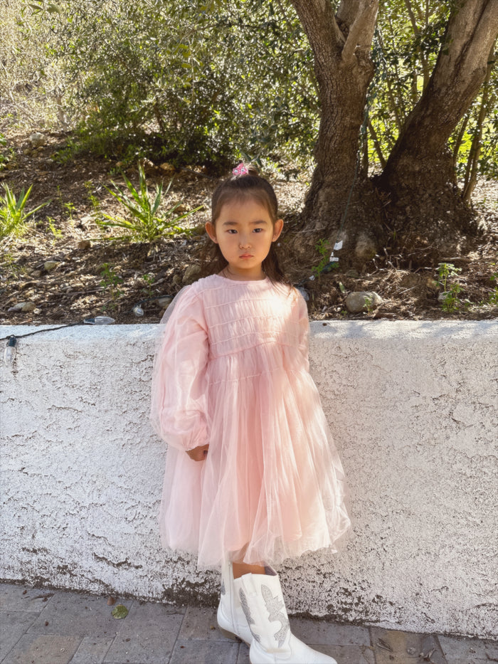 Riley Girly Dress Cherry Blossom - Sun Peony Coconut