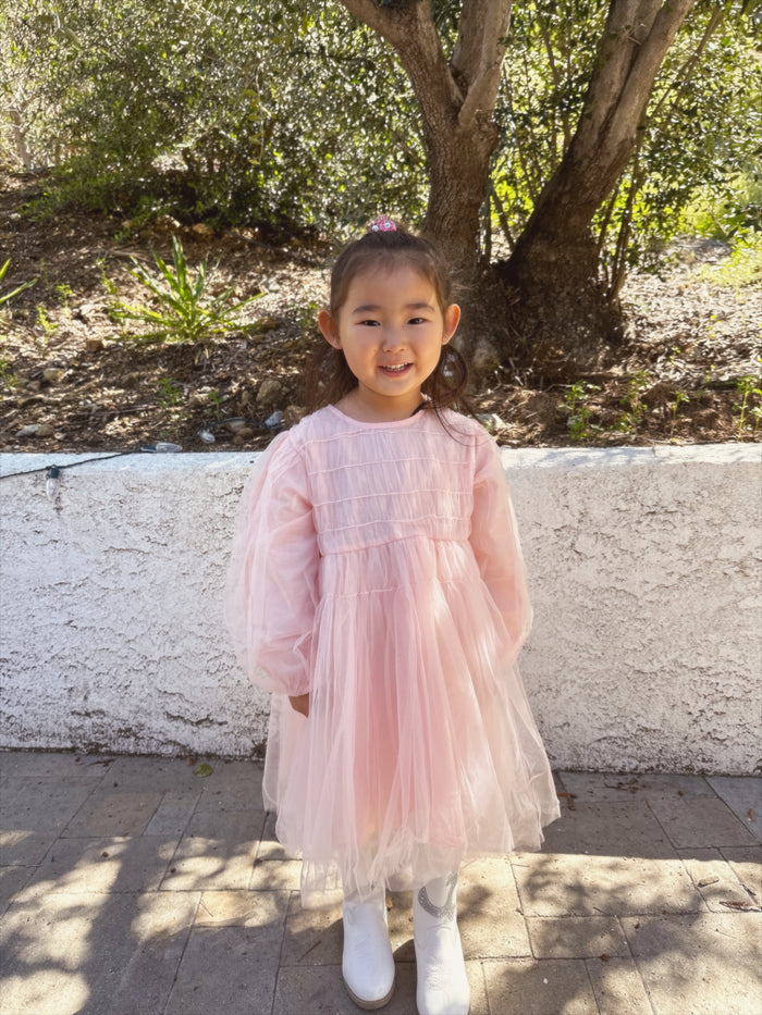 Riley Girly Dress Cherry Blossom - Sun Peony Coconut
