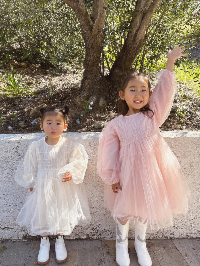Riley Girly Dress Cherry Blossom - Sun Peony Coconut