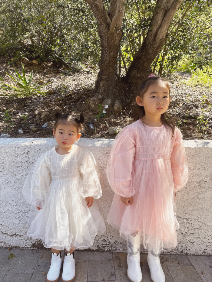Riley Girly Dress Cherry Blossom - Sun Peony Coconut