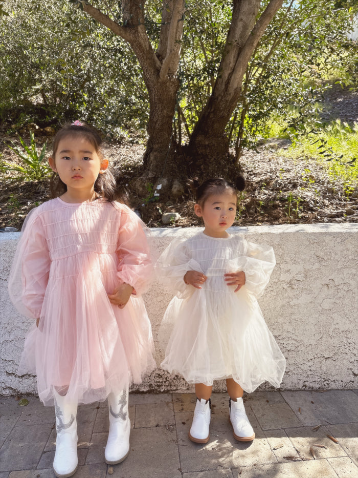 Riley Girly Dress Cherry Blossom - Sun Peony Coconut