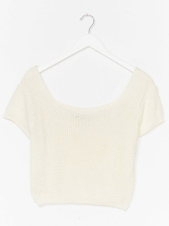 Round Neck Short Sleeve Knit Suit