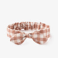 Rust Gingham Knotted Bow Headband