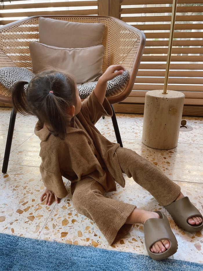 Sammy Terry Kids Pants / Chocolate - Sun Peony Coconut