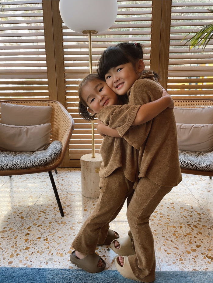 Sammy Terry Kids Pants / Chocolate - Sun Peony Coconut