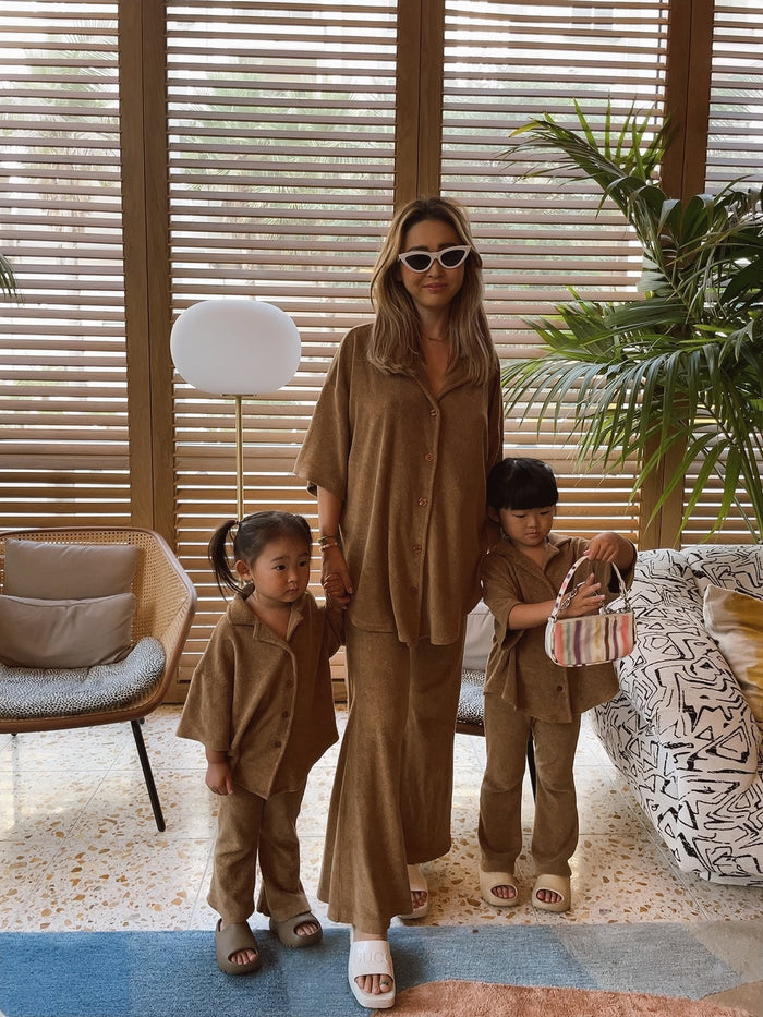 Sammy Terry Kids Pants / Chocolate - Sun Peony Coconut