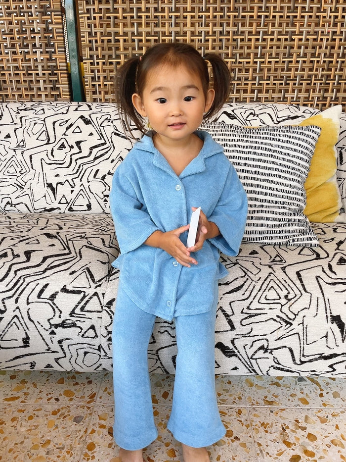 Sammy Terry Kids Pants / Dawn Blue - Sun Peony Coconut