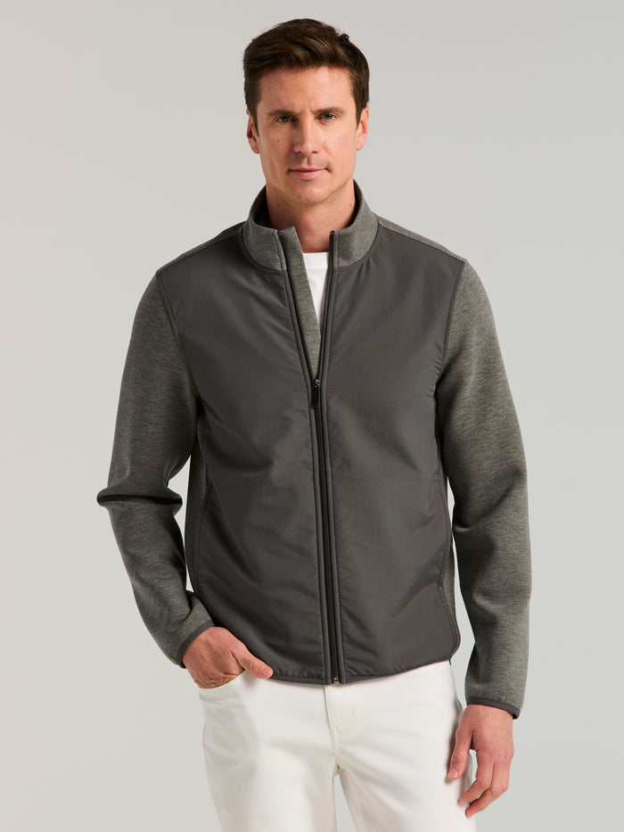 Scuba Mock Full Zip Shirt (Magnet Htr)