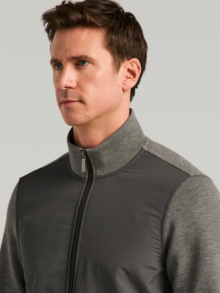 Scuba Mock Full Zip Shirt (Magnet Htr)