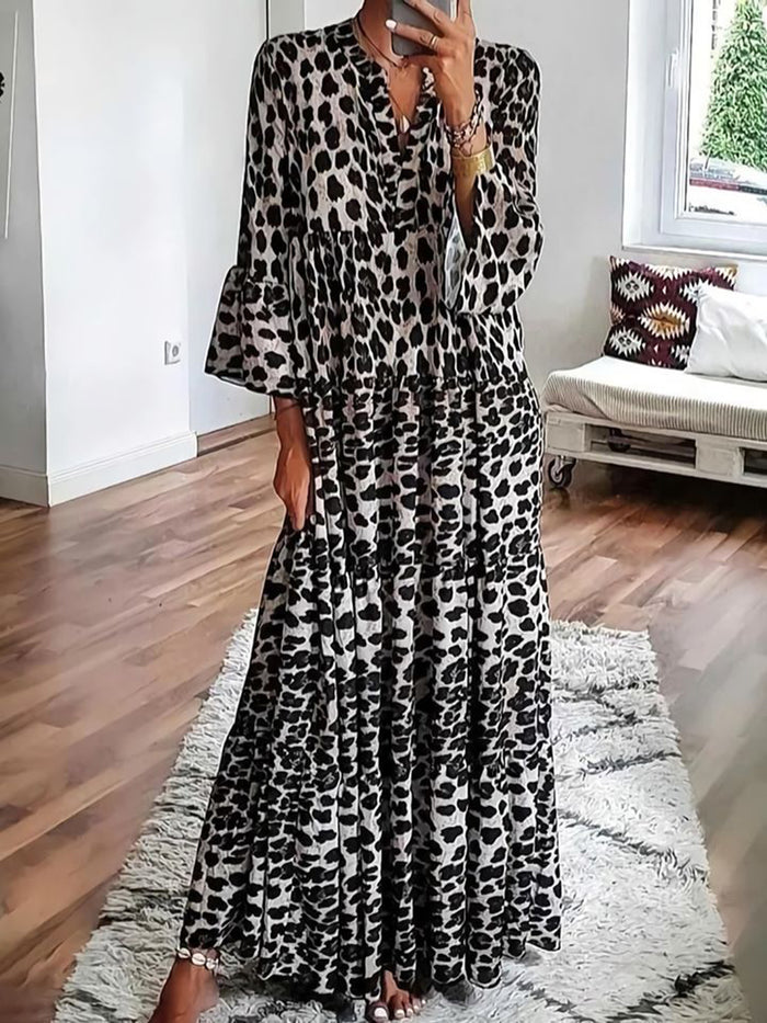 Sexy Leopard Print Long Dress