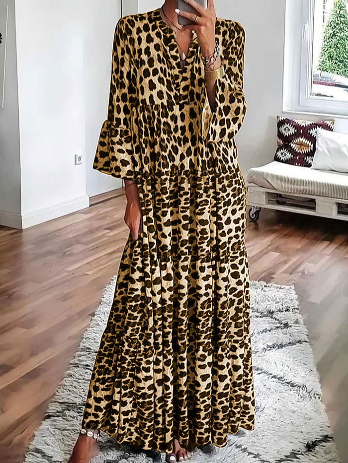 Sexy Leopard Print Long Dress