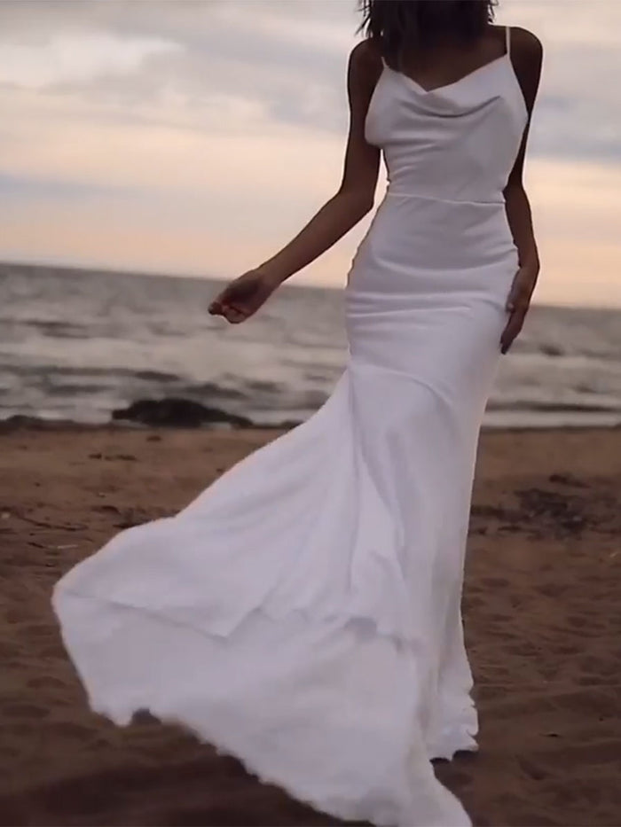 Sexy Sling V-neck Sleeveless Evening Maxi Dress
