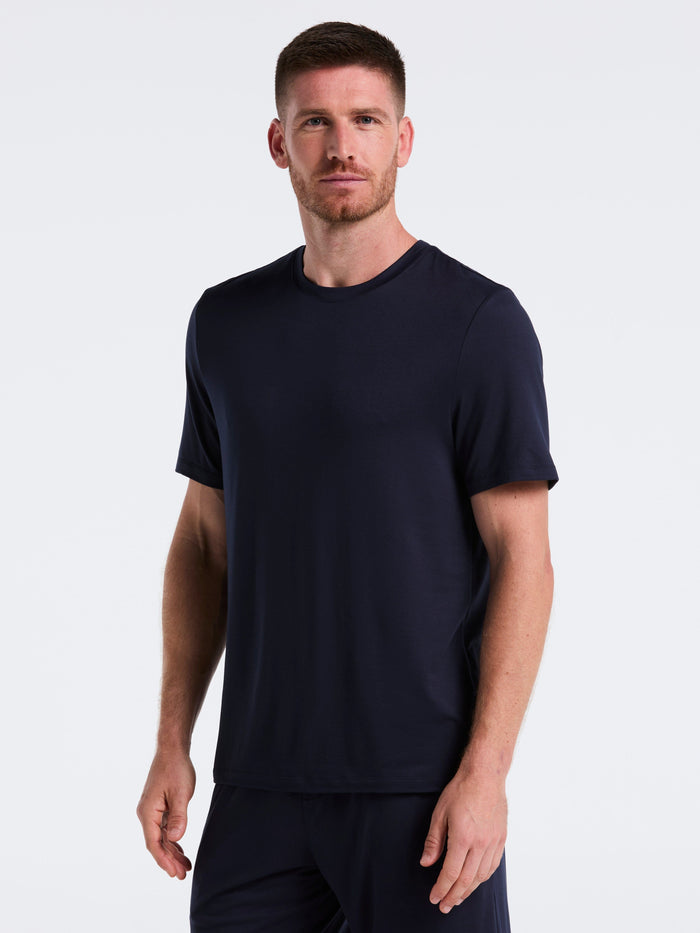 Short Sleeve Jersey Crew Neck Sleep Top (Navy Iris)