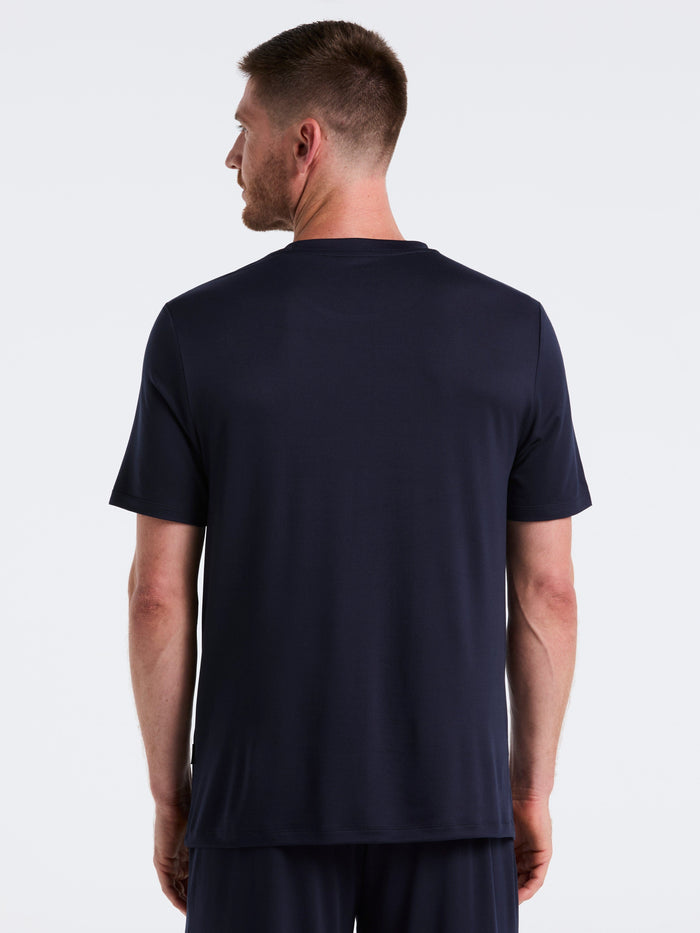 Short Sleeve Jersey Crew Neck Sleep Top (Navy Iris)