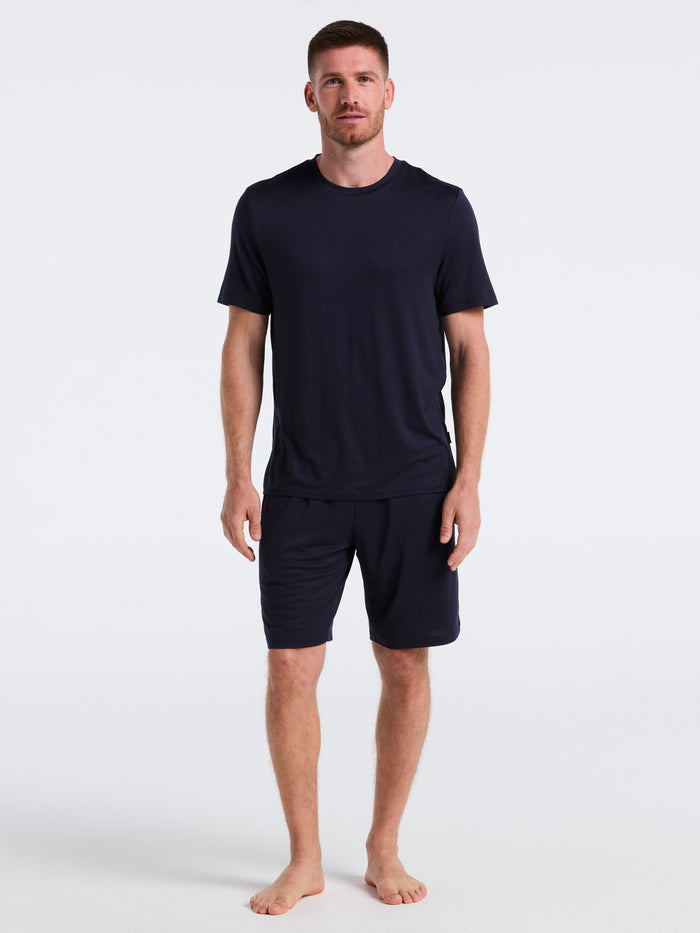 Short Sleeve Jersey Crew Neck Sleep Top (Navy Iris)