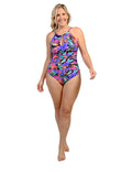 Side shirred one piece swimsuit Plus size