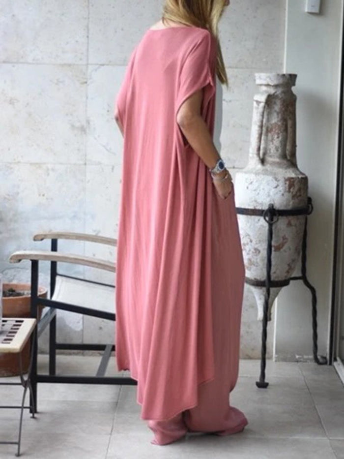Simple Casual Loose Top Pants Coat Comfortable Soft Three-Piece Suit