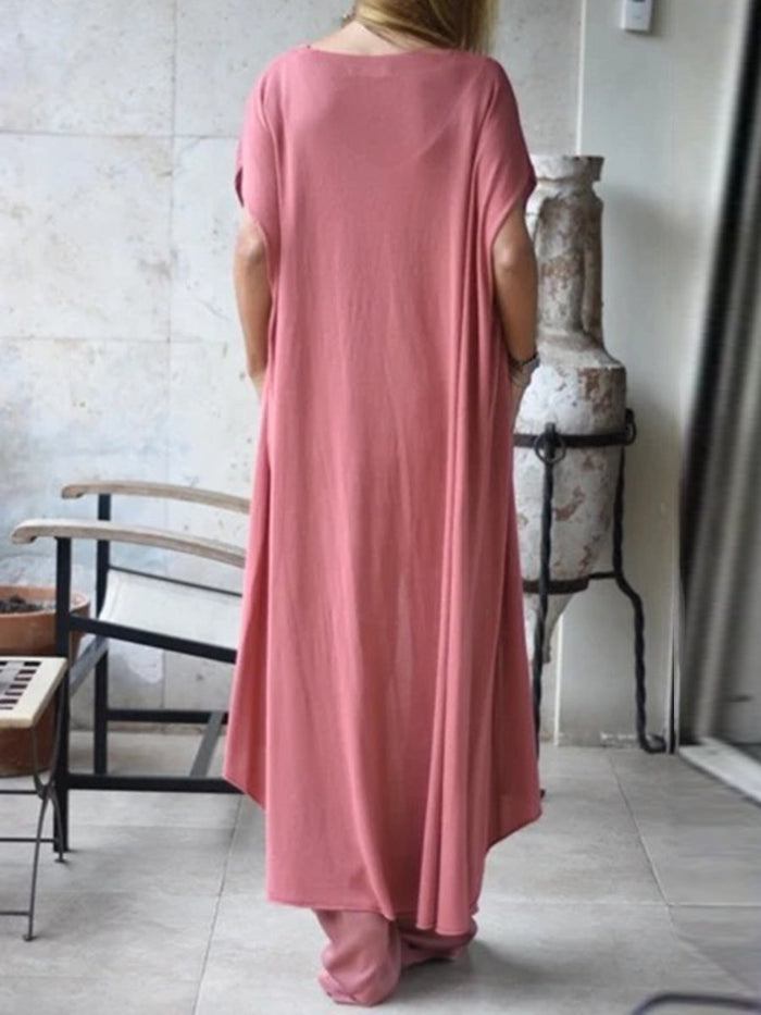 Simple Casual Loose Top Pants Coat Comfortable Soft Three-Piece Suit