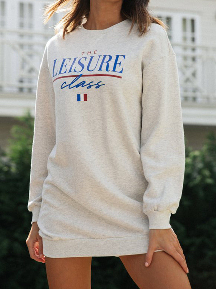 Simple Pattern Round Neck Long Sleeve for Women