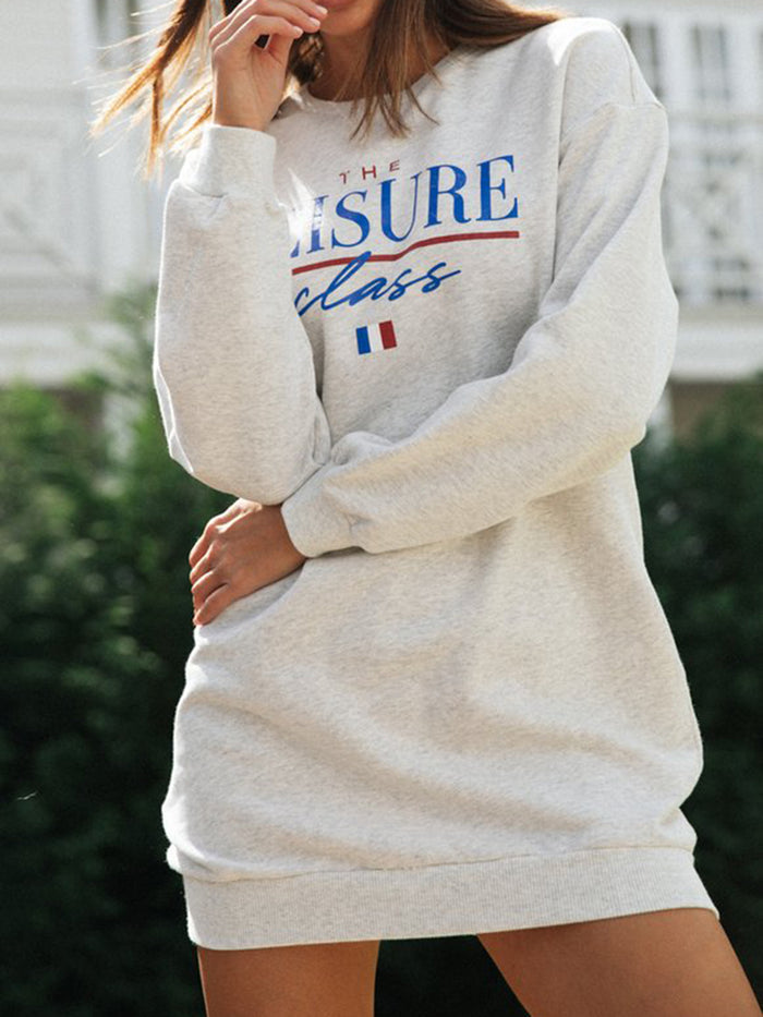 Simple Pattern Round Neck Long Sleeve for Women