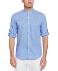 Linen-Look Band Collar Shirt (Lt. Blue)