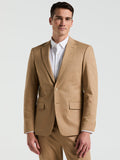 Slim Fit Cotton Blend Suit Jacket (Tan)