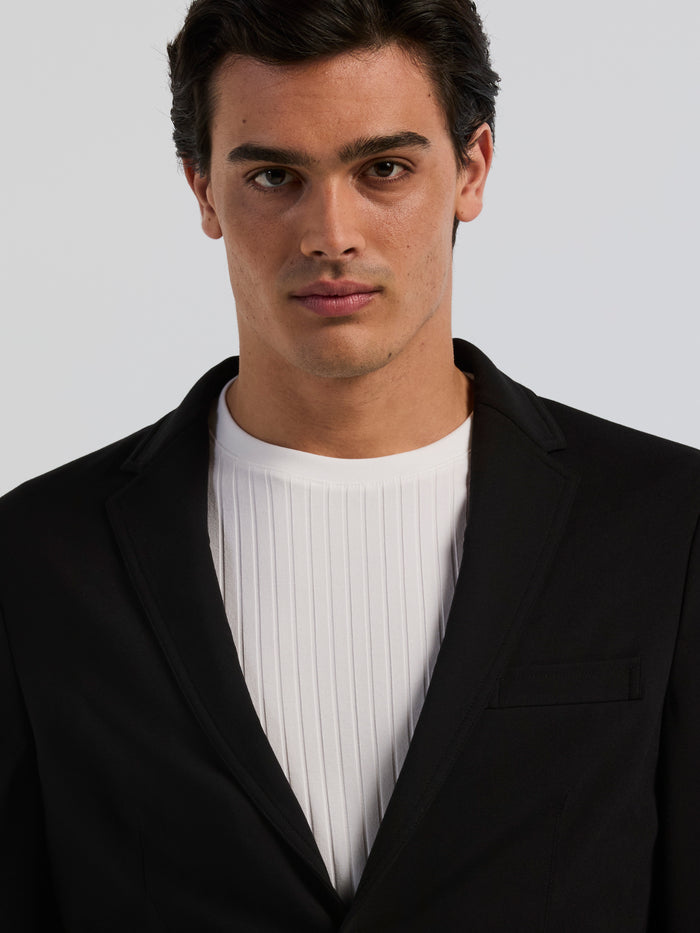 Double Knit Slim Fit Jacket (Black)