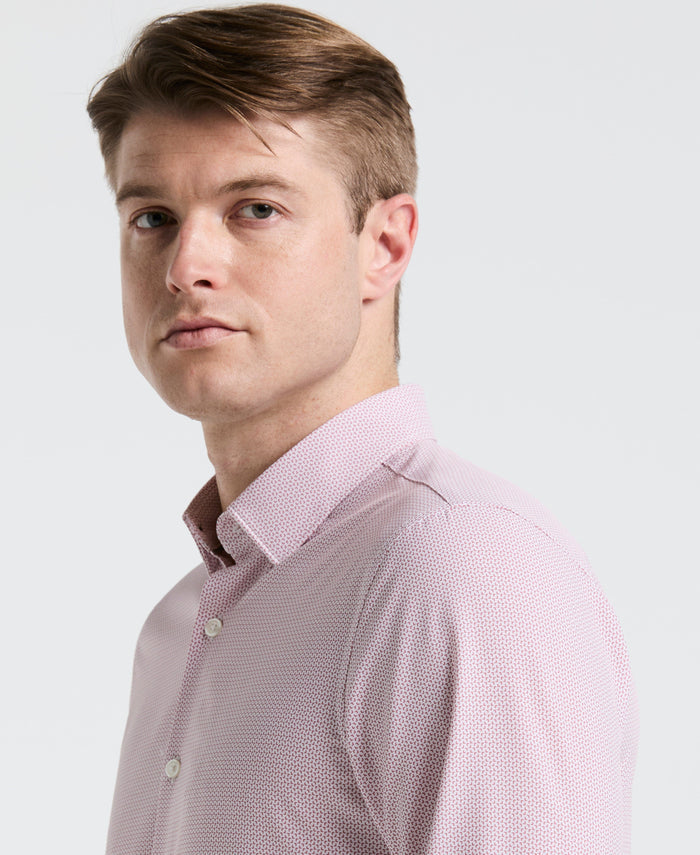 Slim Fit Float Pattern Shirt (Withered Rose)