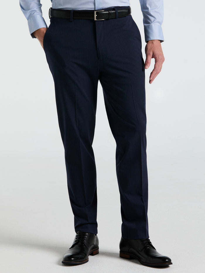 Slim Fit Pinstripe Suit Pant (Blue)