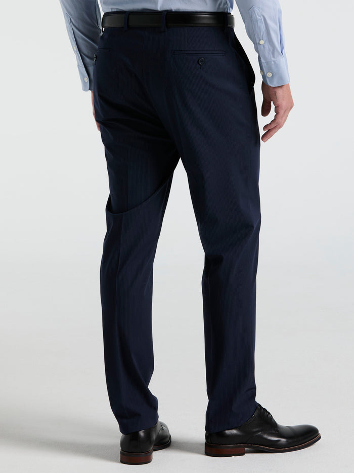 Slim Fit Pinstripe Suit Pant (Blue)