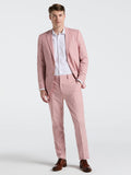 Slim Fit Solid Linen Blend Suit Jacket (Pink)