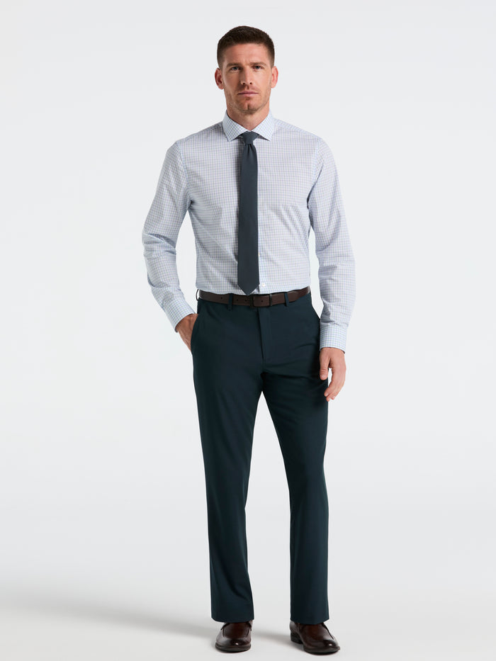 Stretch Checkered Shirt (Blue)
