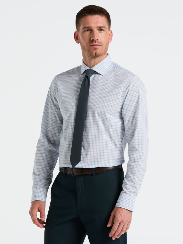 Stretch Checkered Shirt (Blue)