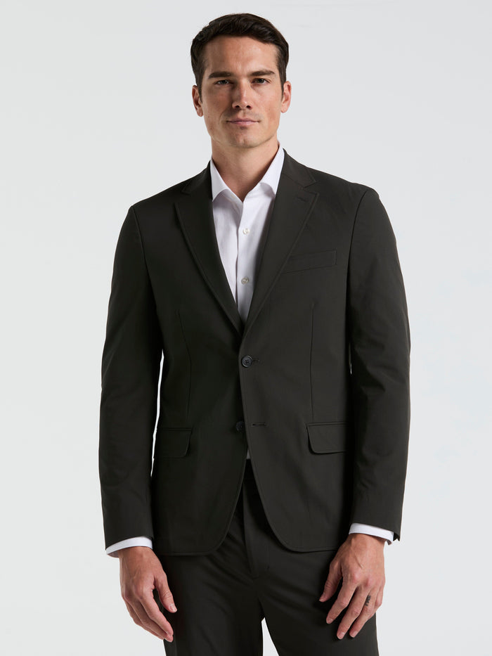 Slim Fit Solid Tech Suit Jacket (Olive)