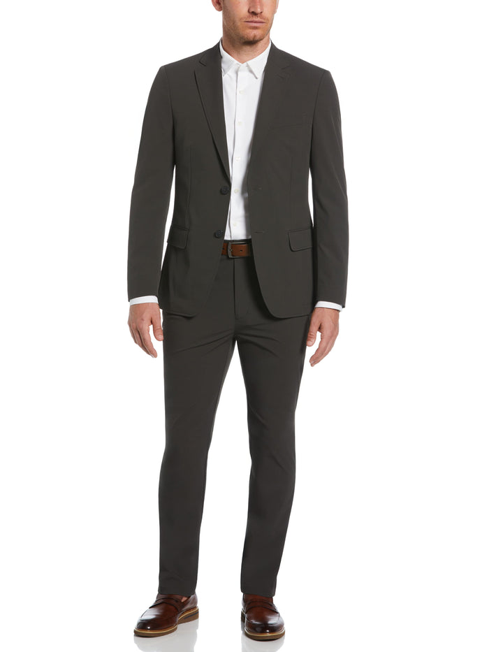 Slim Fit Solid Tech Suit Jacket (Olive)