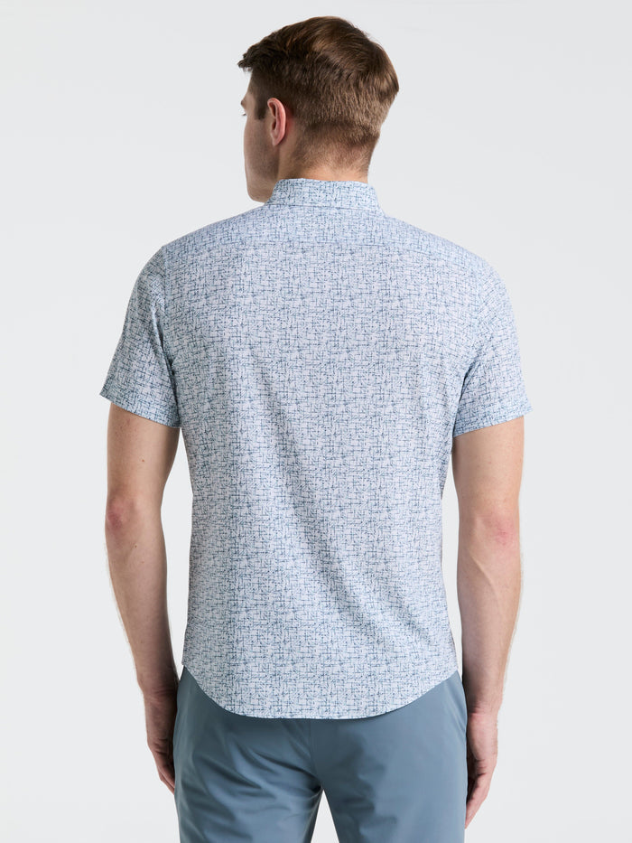 Slim Fit Textured Print Shirt (Bright White)
