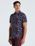 Slim Fit Watercolor Print Shirt (Moonlight Ocean)