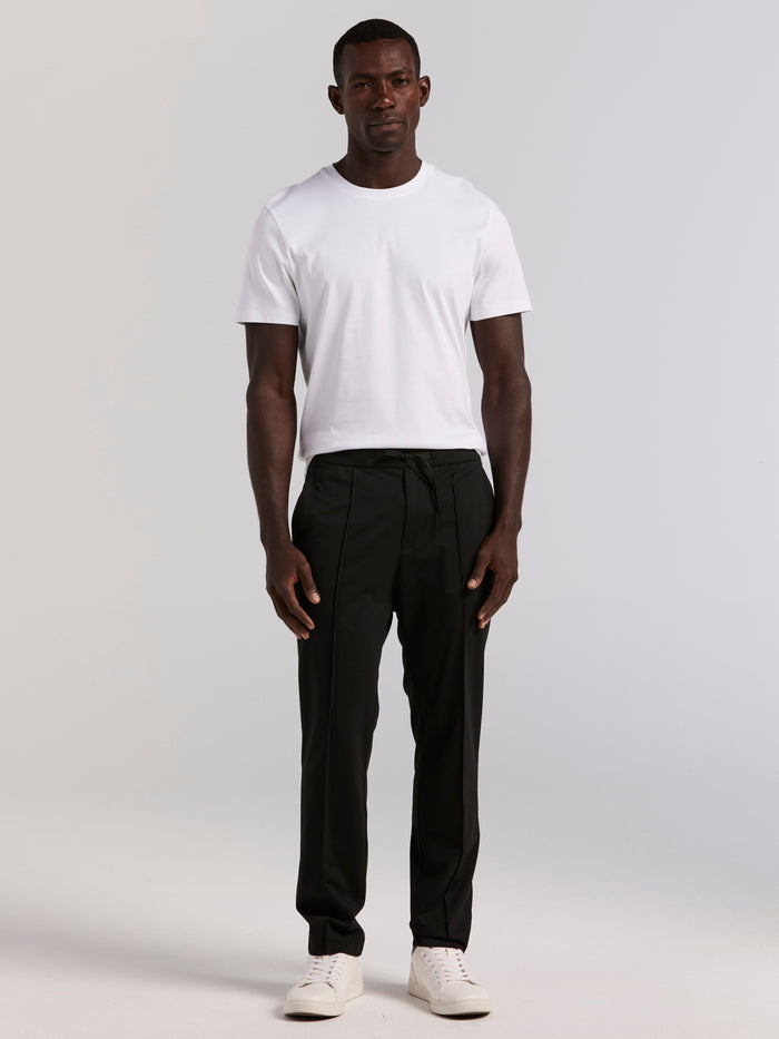 Slim Tapered Pull On Pants (Black)