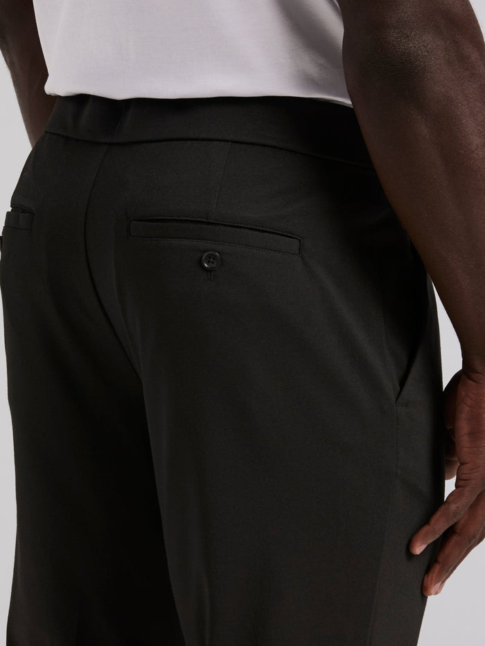 Slim Tapered Pull On Pants (Black)