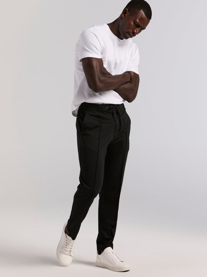 Slim Tapered Pull On Pants (Black)