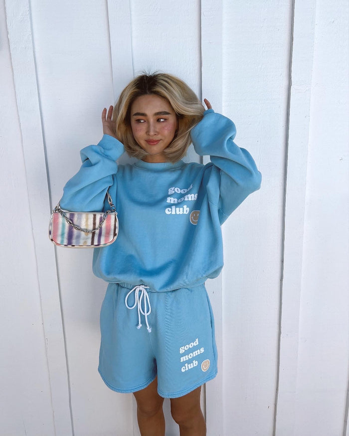 SMILEY GOOD MOMS CLUB SWEATSHIRT - Sun Peony Coconut