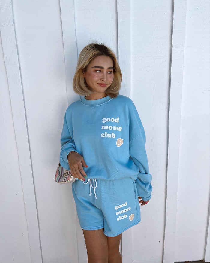 SMILEY GOOD MOMS CLUB SWEATSHIRT - Sun Peony Coconut