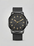 Solar Powered Stainless Steel Mesh Bracelet Watch (Gunmetal)