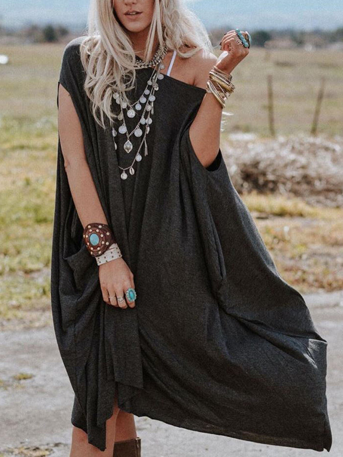 Solid Color Casual Dress