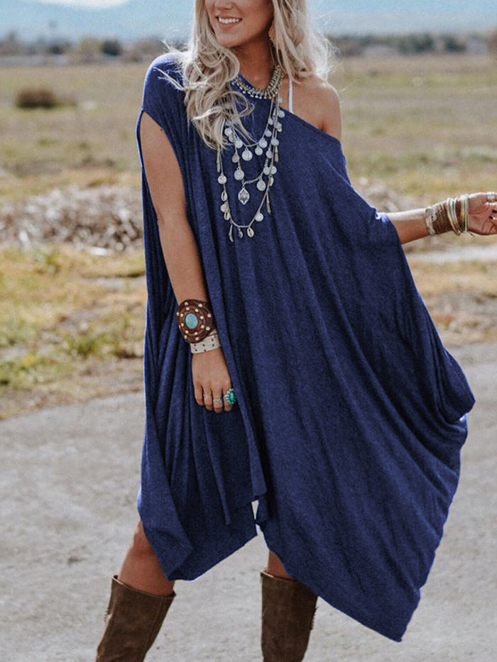 Solid Color Casual Dress